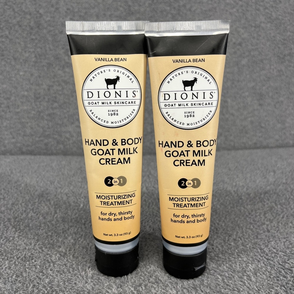 2x Dionis Hand & Body Goat Milk Cream Moisturizing Treatment Vanilla Bean 3.3 Oz
